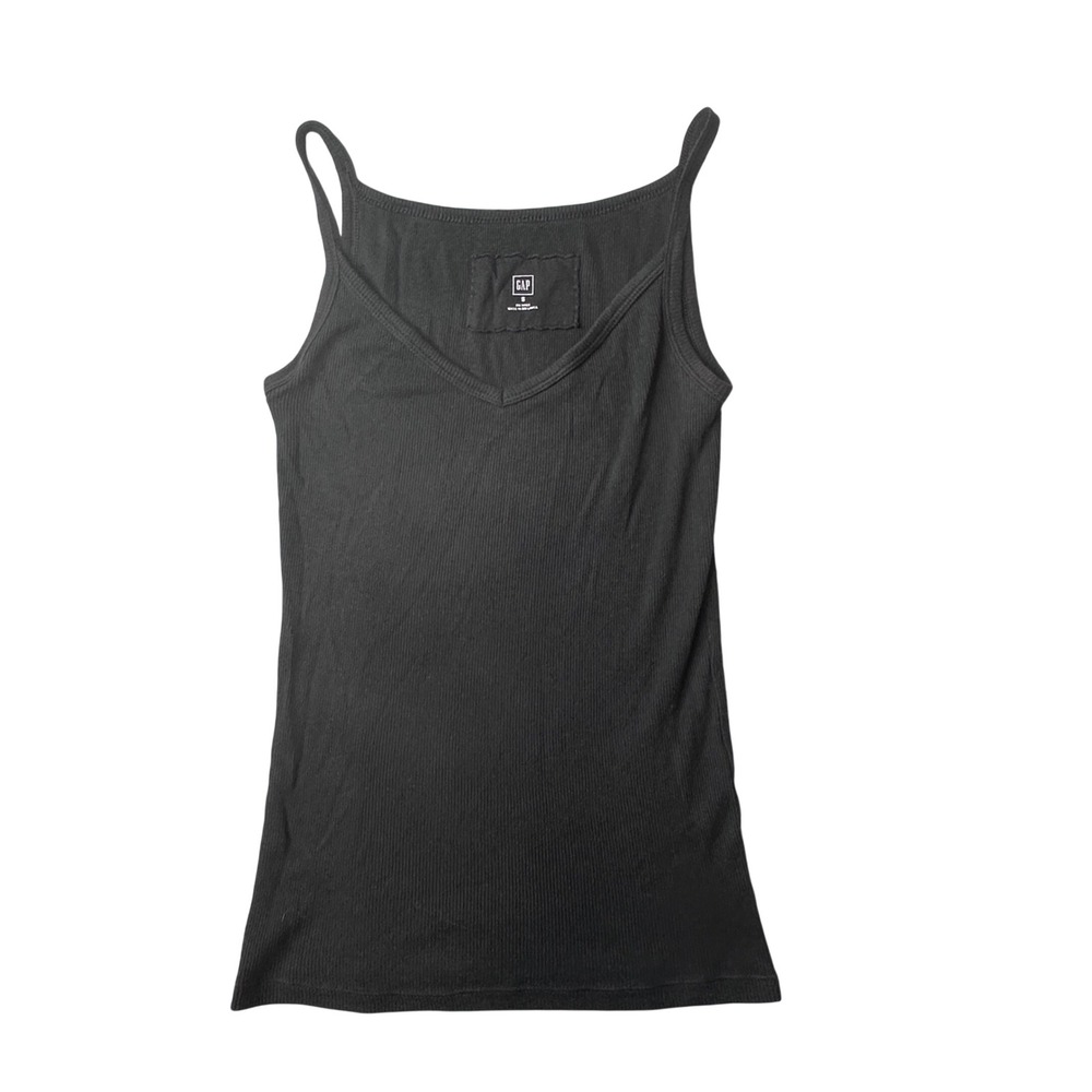 Gap Tank Top Womens S Black Fall 06 508044 Ribbed V-Neck Spaghetti Strap Cami